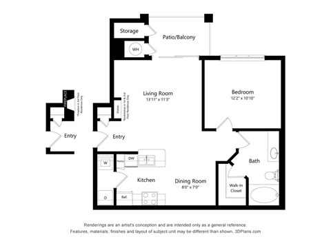 Westlake Greens one bed one bath 707 sqft